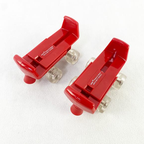 Bulid A Bear BAB Red / Clear Adjustable Shoe Attachable Roller Skates - Picture 1 of 4